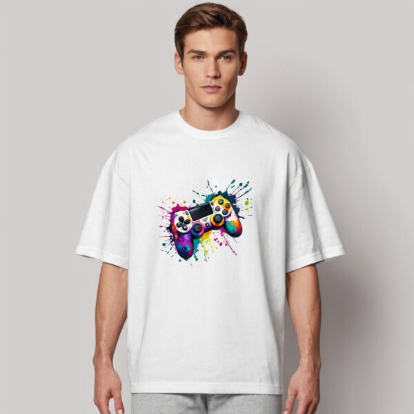 🎮 Color Splash Gamer Tee – White