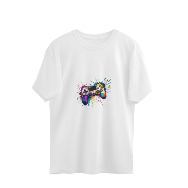 🎮 Color Splash Gamer Tee – White - Image 3