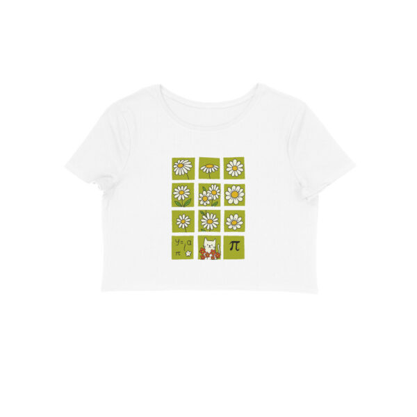 Bloom & Brain Crop Tee – Whimsy in Every Square - Image 4